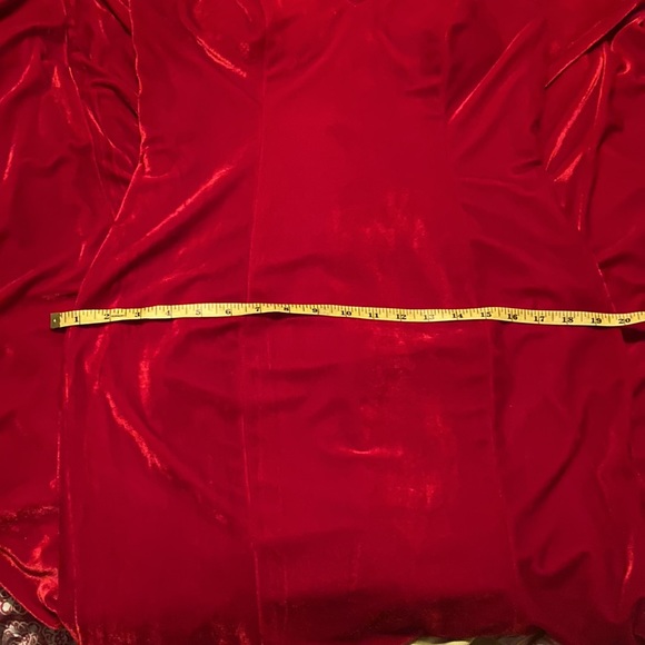 Hebeos| Sweetheart A-Long Red Mermaid Velvet Prom Dress| Sz M - Picture 10 of 15